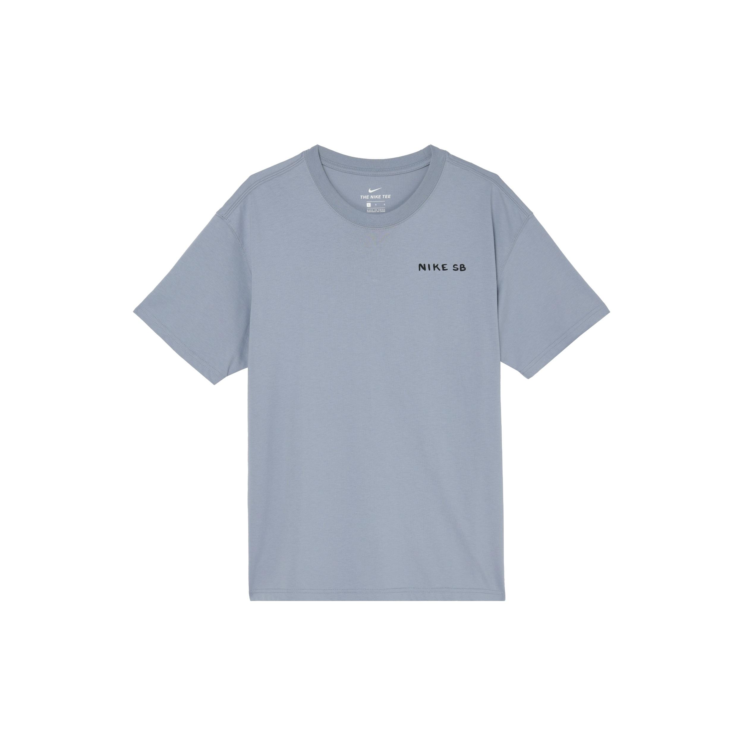 Nike SB Back Printing Skateboard Sports Short Sleeve Gray Blue Grayblue Men s DD1305-493 S