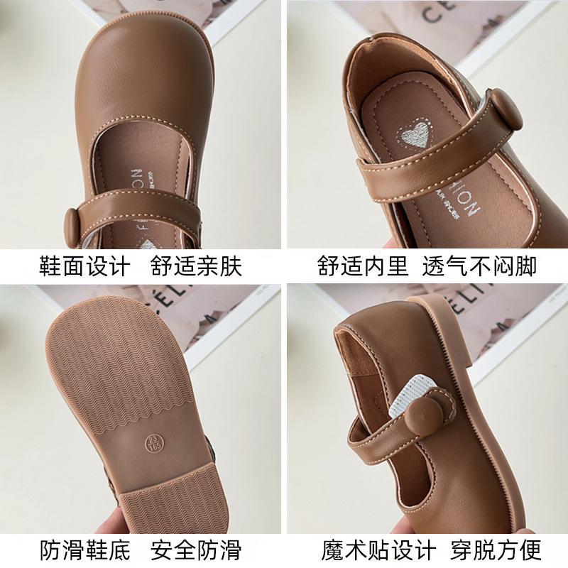 Mädchen-Lederschuhe, schwarze Prinzessinnenschuhe, neue Kinderschuhe mit weicher Sohle, Loafer, Mädchenschuhe, Einzelne Schuhe für kleine Mädchen
