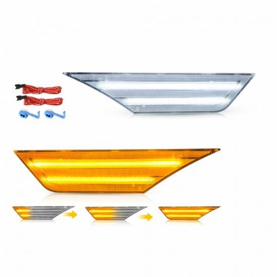Amber LED Sequential Side Signal Marker White Lights Fit 2016- Honda Civic