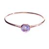 Rose Gold Plated Purple Gold Zircon Ring Light Luxury Fashion Trend Color Gold Open Ring