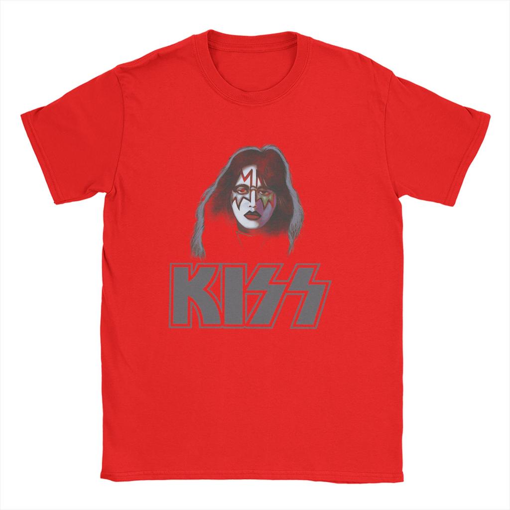 Ace Frehley Spaceman Kiss Band  T Shirt for Men 100% Cotton Funny T-Shirt Round Neck  Tees Short Sleeve Clothes Plus Size