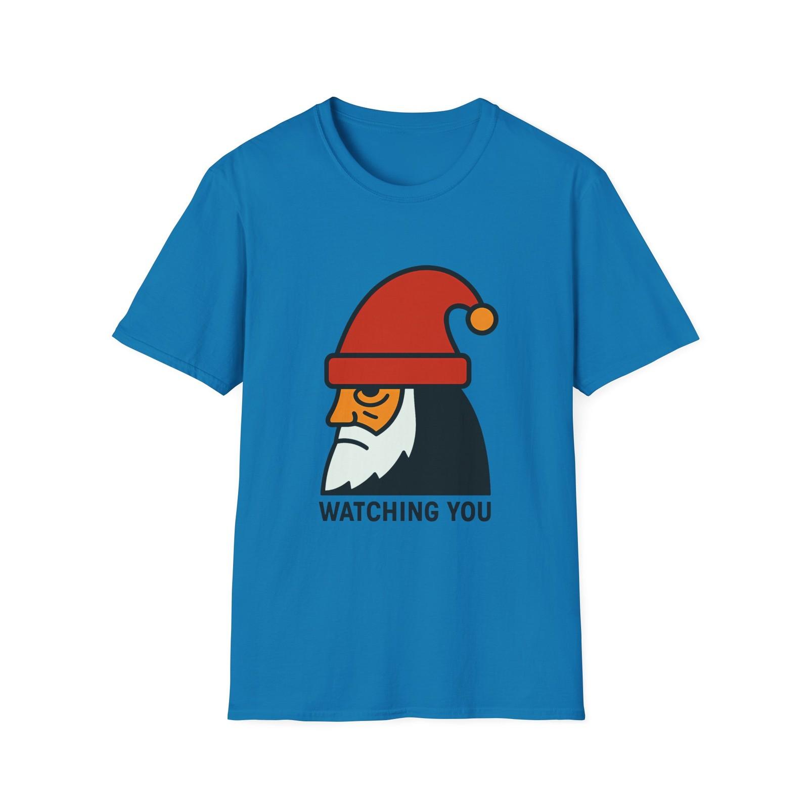 Unisex Softstyle T-Shirt Mens Womens Tees Top Minimalist Santa Eye Sagging Hat Christmas Holiday XL