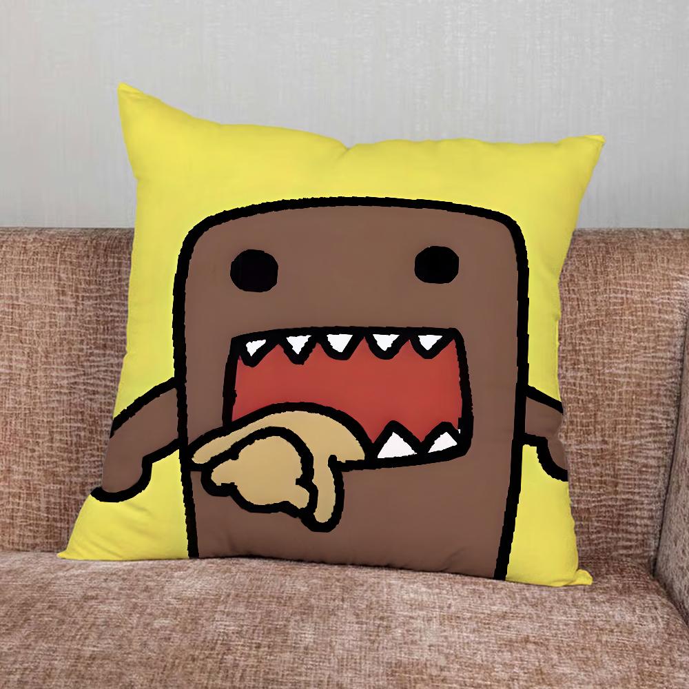 Cartoon Cute Domo-Kun Pillow Case For Home Bedroom Car Office Decoration Living Room Sofa Cushion Cover Suitable