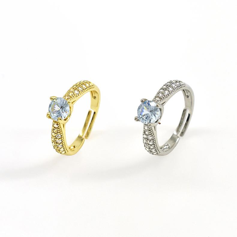 Fashionable Ring Copper With High Carbon Zircon Stones Perfect For Weddings Proposals And