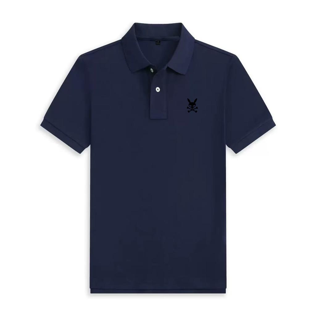 Sommer Herren Kaninchenschädel Design Kurzarm Poloshirt