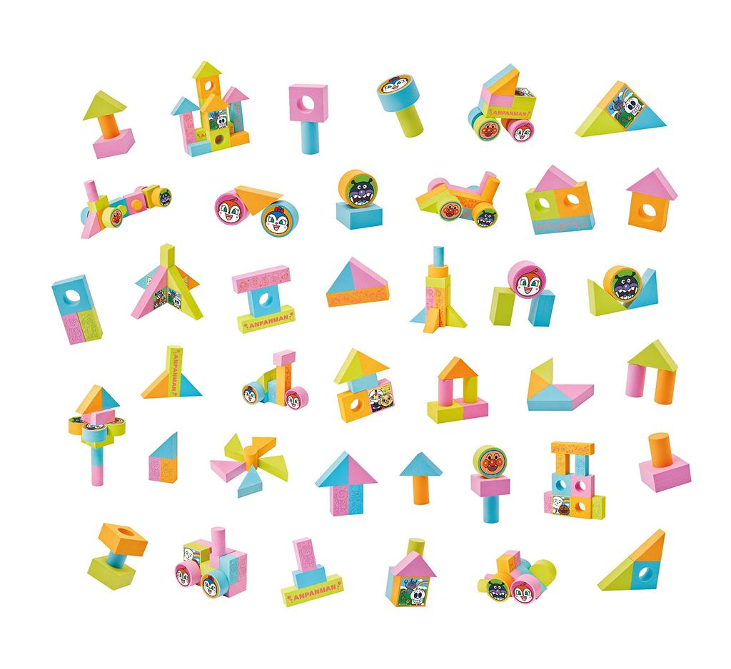Anpanman Tiché, lehké a měkké bezpečnostní stavební kostky