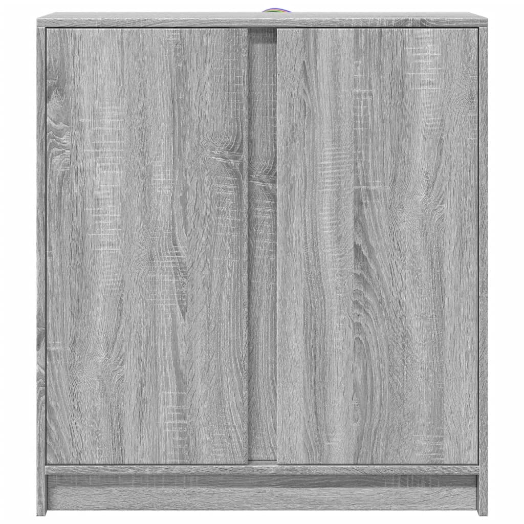 LED Sideboard Grey Sonoma 77 x 34 x 85 cm Particleboard