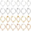PH PandaHall 40pcs Clip-on Earring Converters - 4 Colors Non-Pierced Components Findings, 0.5 Inch Brass Dangle Clip With Easy Open Loop for DIY