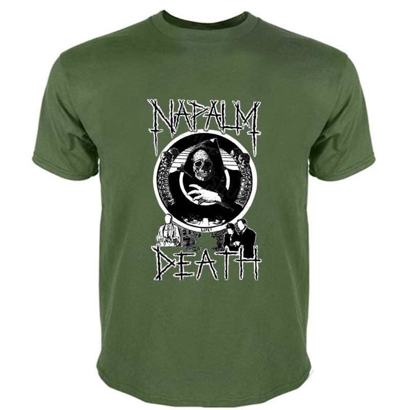 Mens Short Sleeve T Shirt NAPALM DEATH 1 T-SHIRT MENS BLACK FRUIT OF THE LOOM DTG Fashion Tee-shirt Male Summer Tops