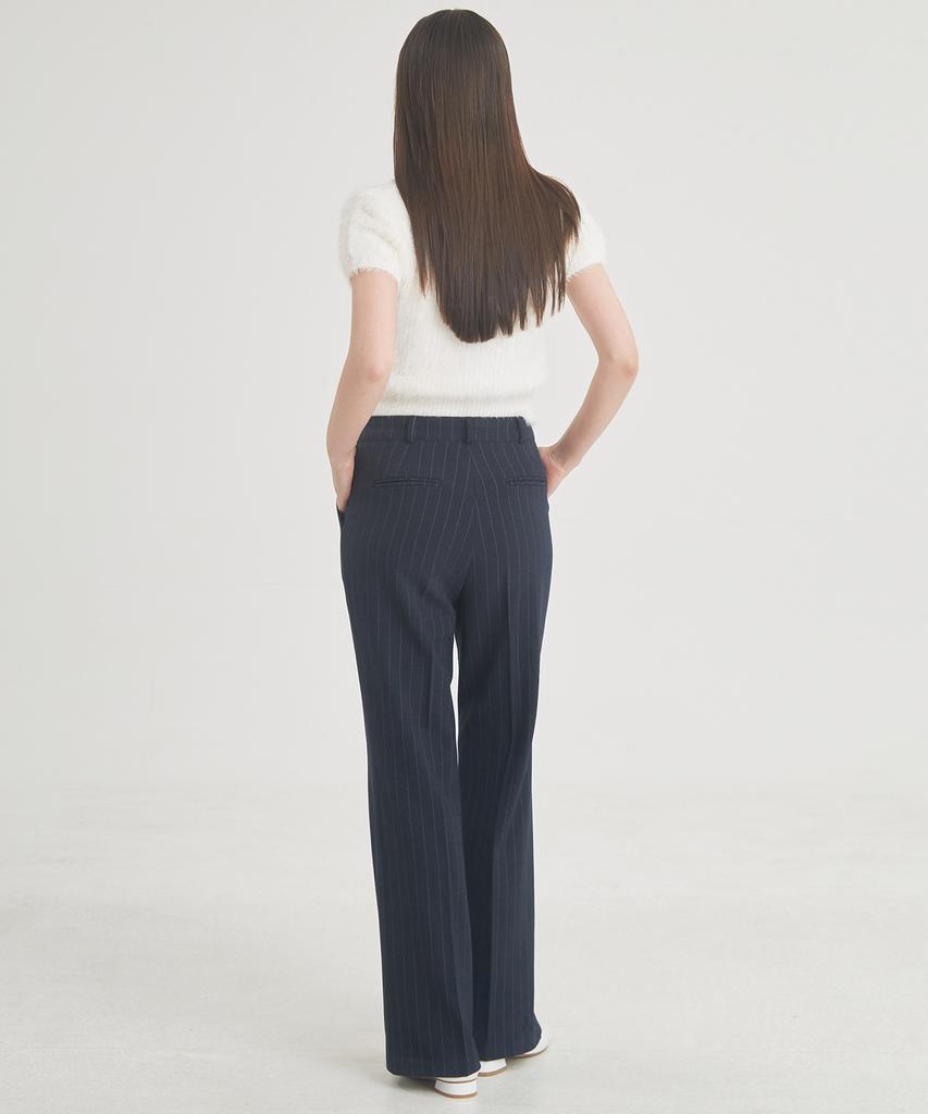 THEFRHT Wool Stripe Flare Pants (Navy)
