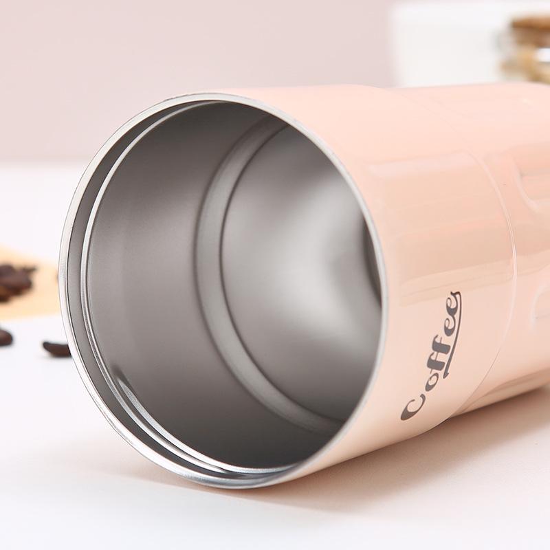 New LED Display Warm Double Drink Coffee Cup Creative Stainless Steel Thermos Cup Rope Portable Fashion Accompanying Cup