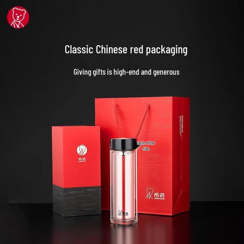Heenoor Double-Layer Insulated Tea Infuser Glass Cup
