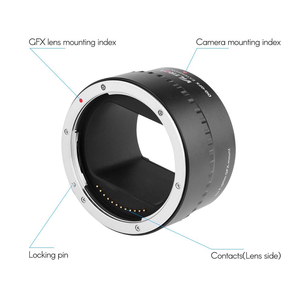 Viltrox DG-GFX 45mm Automatická elektronická makro prodlužovací trubice s adaptérem