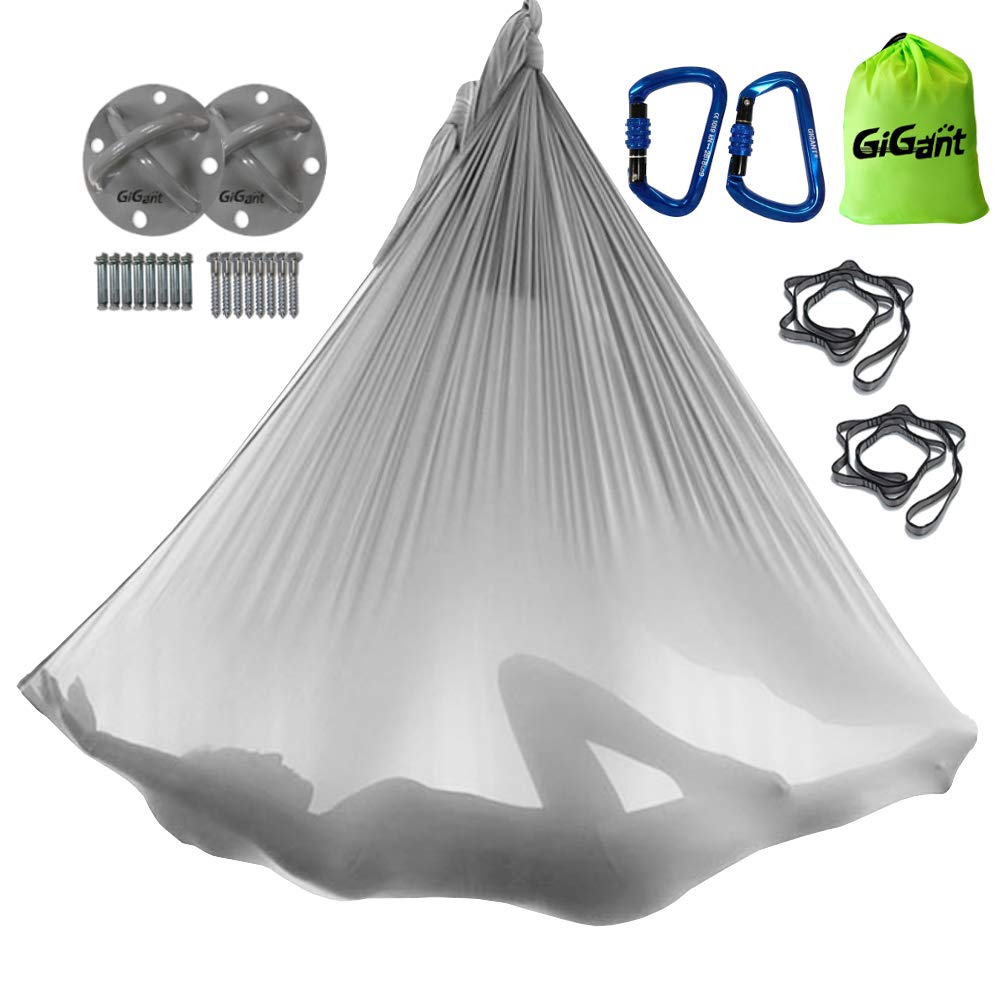 GiGant Aerial Yoga Hammock Full Set 5m x Aerial Yoga Hammock Aero Yoga (GiGant) [Official] 2.8m (Silver Gray)