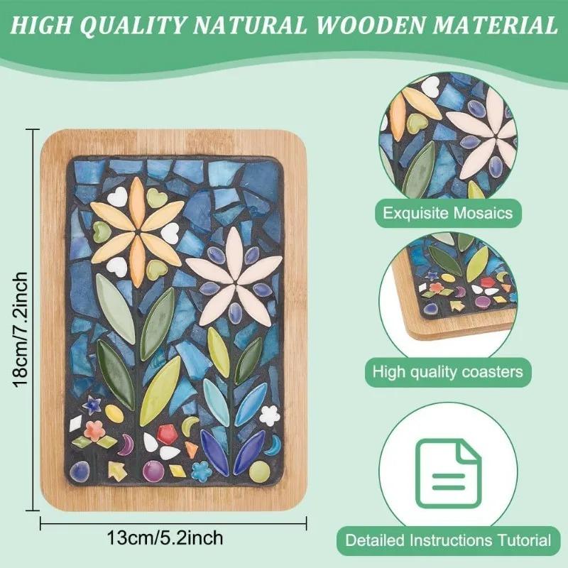 DIY Mosaic Craft Kit for Handmade Leaf Ceramic Mosaic Coasters for Home Decor