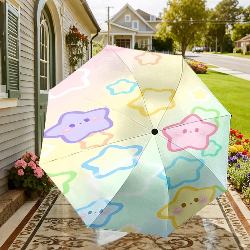 Pastel Starry Sky Umbrella: A Delightful, Auto-Opening Protection for Outdoor Adventures and Travel Essentials 144