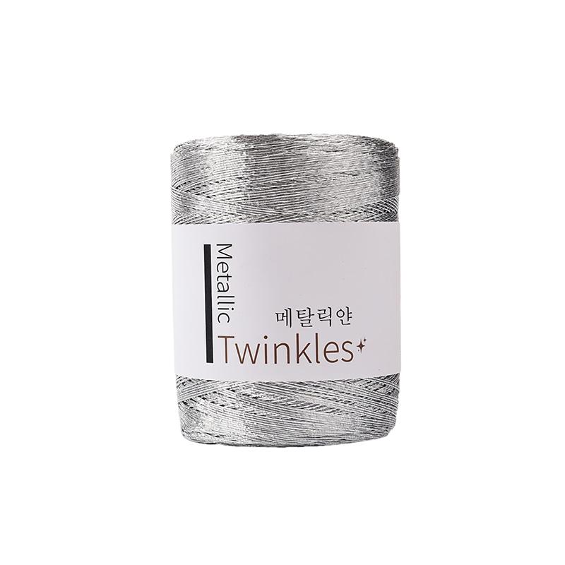 1 Roll, Metallic Twinkle Yarn - 1Mm Thick, Polyester & Rayon Blend, Ideal For Diy Crafts, Crochet, Lace, And Home Decor