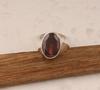 Red Garnet Gemstone 925 Sterling Silver Ring, Unisex Ring, Oval Ring, Birthstone Gift, Halo Ring, Solitaire Ring