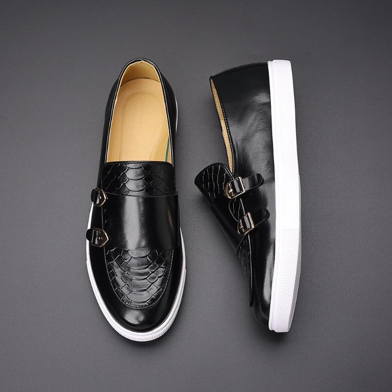 45 large size 46 men's shoes fashion casual leather shoes men's shoes men's white bottom loafers