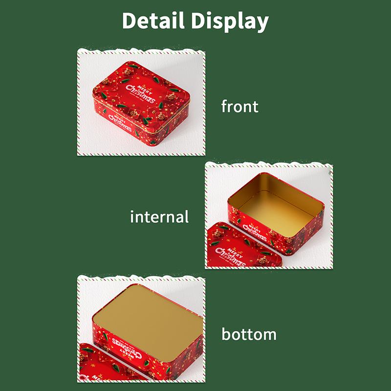 Christmas Transparent Window Tin Box Cookie Candy Tinplate Chocolate Storage Box With Exquisite Lid Christmas Gift Packaging Box