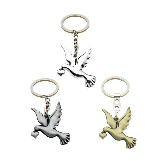 Tauben-Anhänger Schlüsselanhänger Friedenssymbol Schlüsselanhänger Metallanhänger Legierung Schlüsselring Auffälliger Schmuck Einweihungsgeschenk