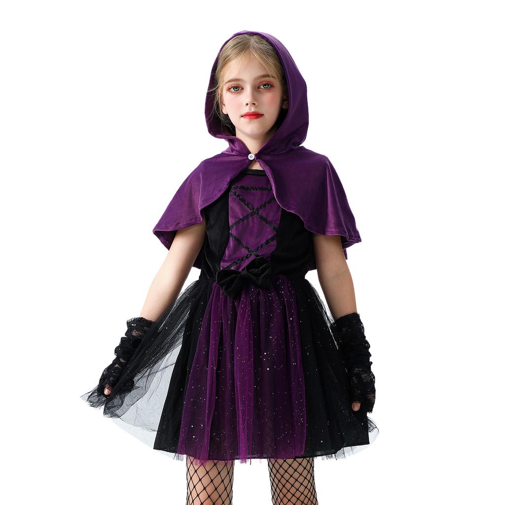 Kinder Mädchen Halloween Kleid Kürbis Hexe Cosplay Kostüm Lässiges Tutu Kleid Party Bühne Festival Outfit