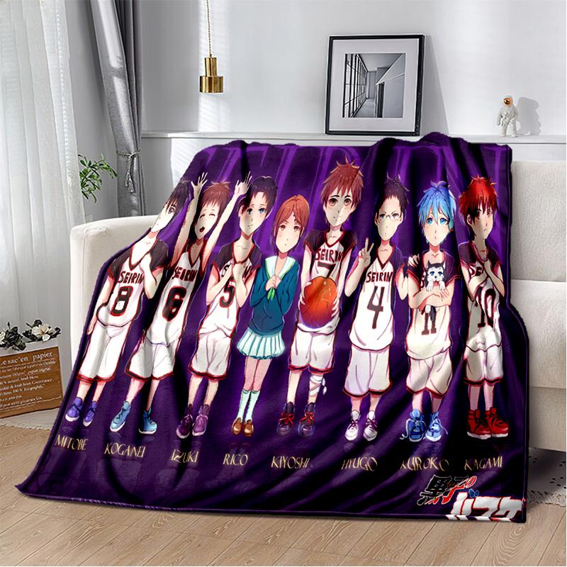 Anime Kuroko's Basketball Cartoon Blanket,Soft Throw Blanket for Home Bedroom Bed Sofa Picnic Travel Office Cover Blanket Kids