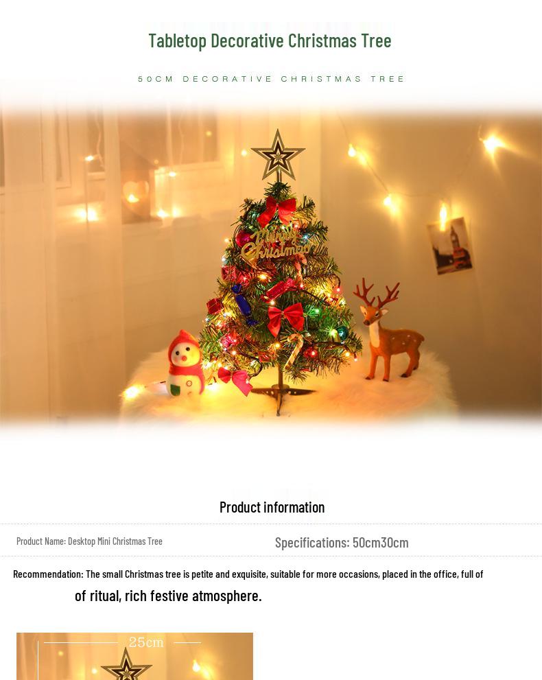 Švytintis PVC Mini Kalėdinės eglutės rinkinys (30cm & 50cm) dekoracijoms