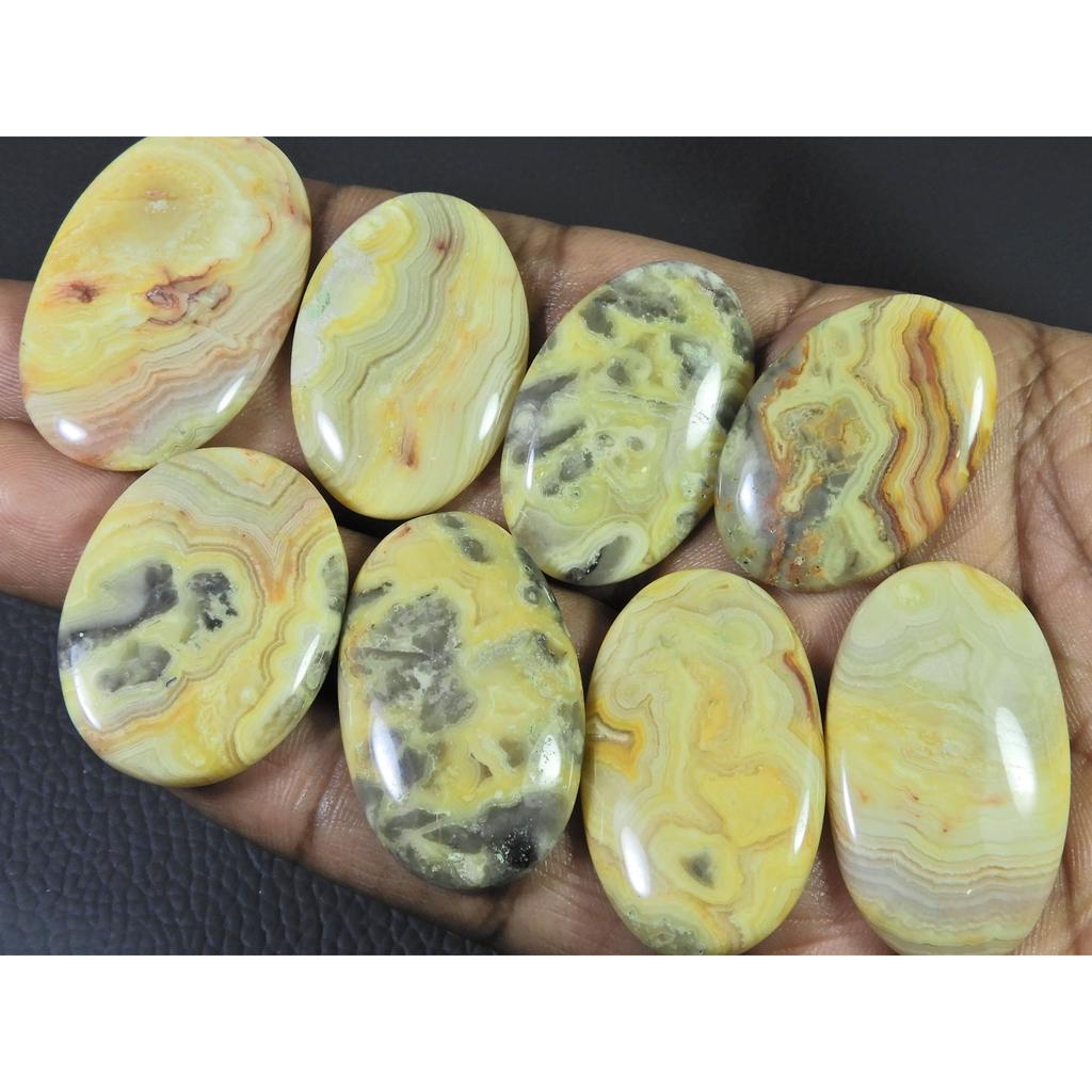 330Cts. Natural Australian Crazy Lace Agate Oval Cabochon Gemstone 08Pcs Lot C-1189