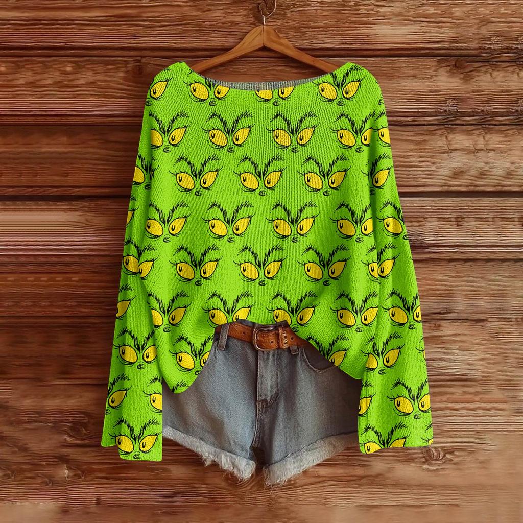 Women's Fashion Long Sleeve Christmas Snowman Snowflake Print Jacket Cardigan