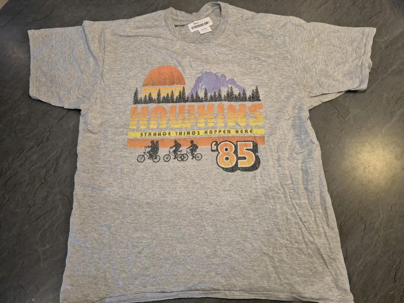 Футболка Stranger Things Vintage 85 The Party Strange Things Happen, Серая, Размер XL L