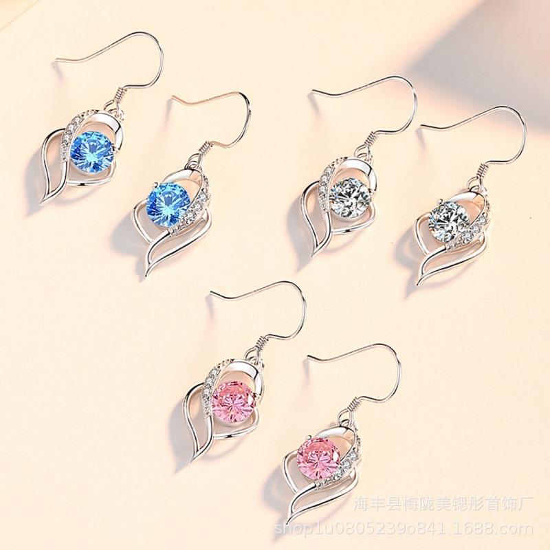 I Have Your Earrings In My Heart, Female Feeling, Slightly Inlaid with Zircon, Simple Personality, Temperament, Love Ear Hook.