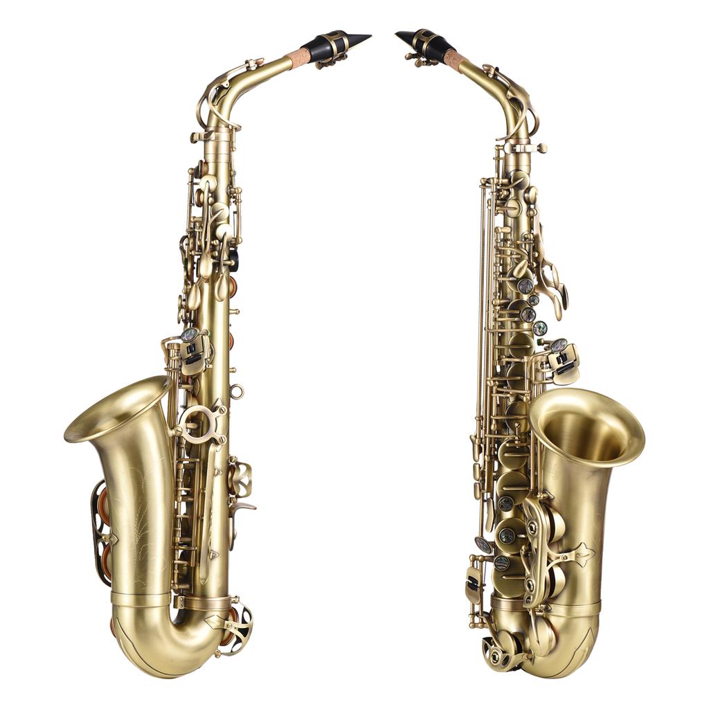 Btuty High Grade Antique Finish Bend Eb E-flat Alto Saxophone Sax Abalone Shell Key Carve Pattern