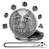 Retro Double Dragon Dice Wand Pocket Watch Case & DND Dice Game Accessory
