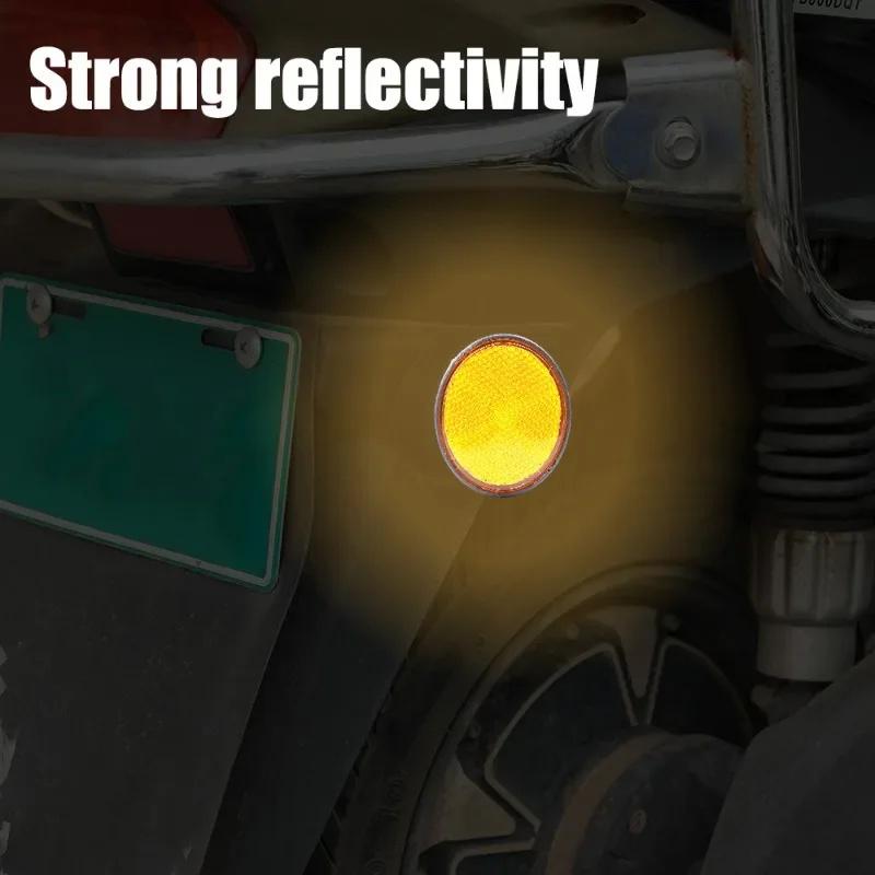 4 Stück Motorrad Runder Reflektor Elektrofahrzeug Fahrrad Wasserdicht Nachtwarnreflektor 6 mm Sechskantschraubenbefestigung