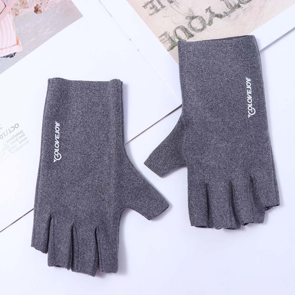 Solid Color Cold Proof Outdoor Winterr Fingerless Gloves Half-finger Warm Gloves Women Mittens
