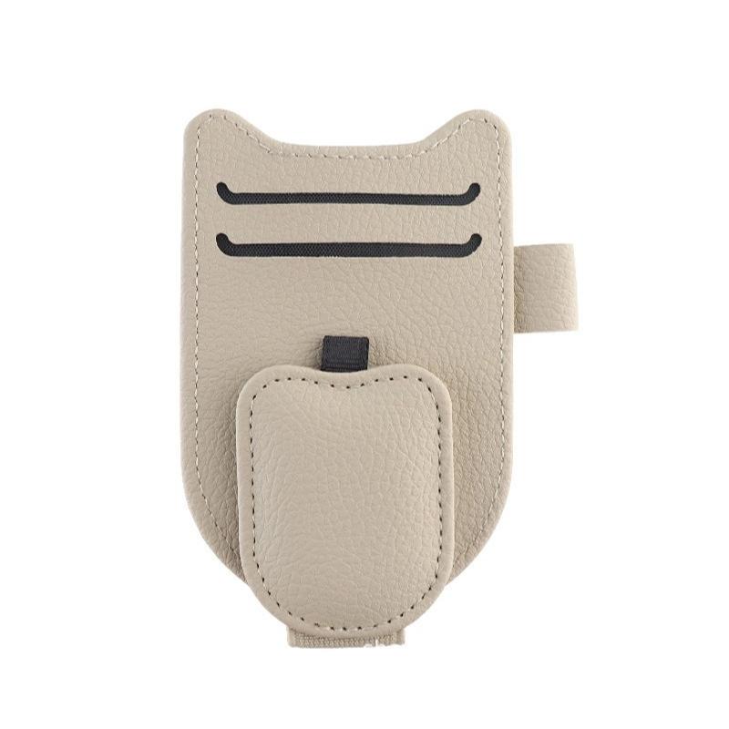 

Multifunctional Car Glasses Clip Sun Visor Car Glasses Frame Sunglasses Card Ticket Clip Storage Bracket коричневий