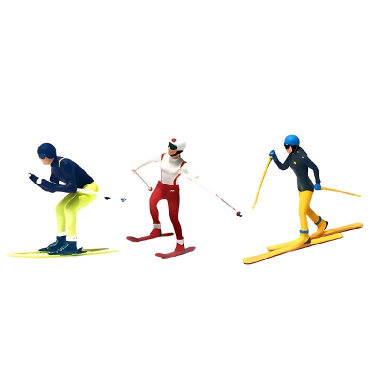 

Realistic Skiing People Figure Model 1:64 Scale Hand Painted Miniature Figures for Dioramas Props,Photography Collector