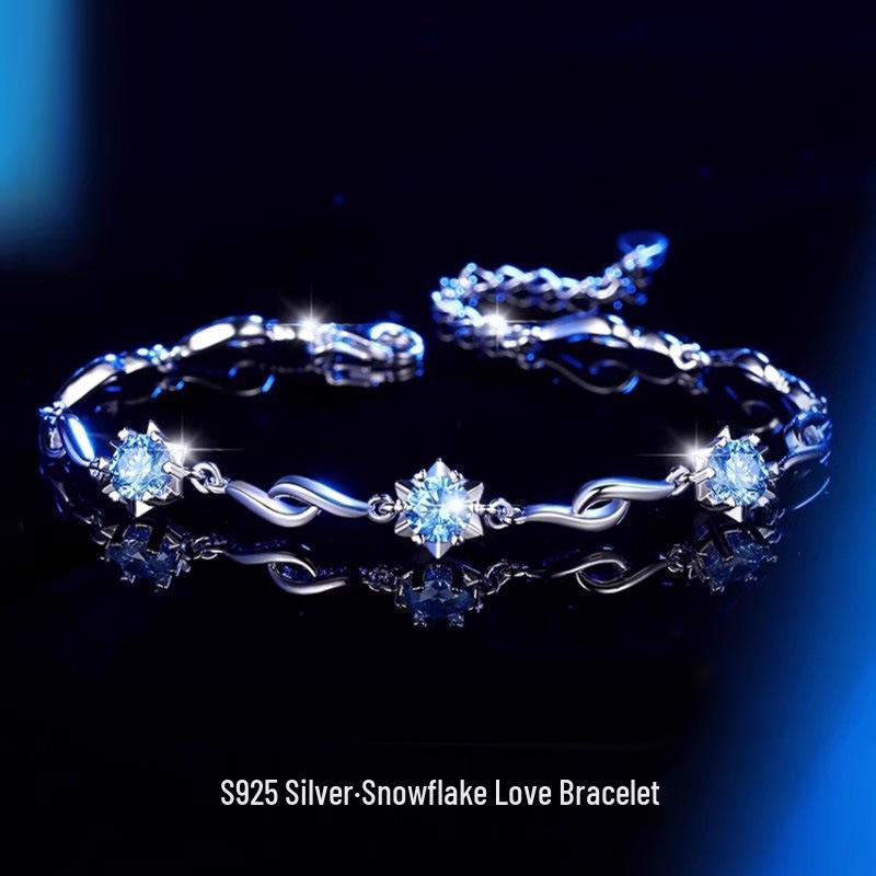 

Exquisite Hexagram 925 Sterling Silver Bracelet for Women - Elegant Jewelry, Perfect Gift for Best Friend s Birthday White Zircon