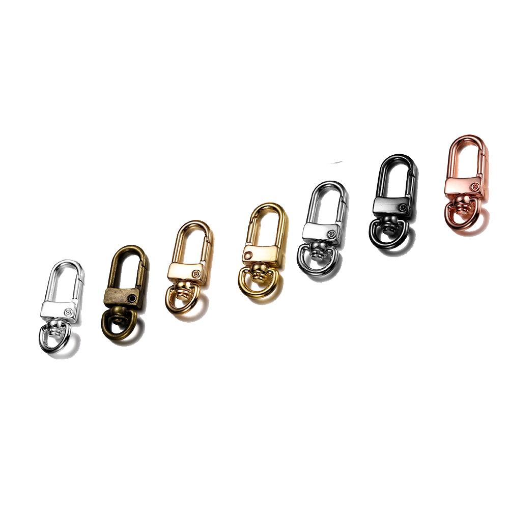 5Pcs/Lot Alloy Swivel Lobster Clasp Clips Key Hook Keychain Split Key Ring Findings Clasps for Keychains Jewelry Making Supplies