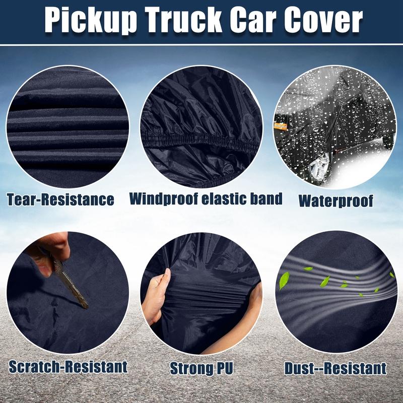 Motoforti Pickup Truck Cover for Toyota Tacoma Double Cab 4 Door 6.1 Feet Bed 05-21 Sun Rain Dust Wind Protection