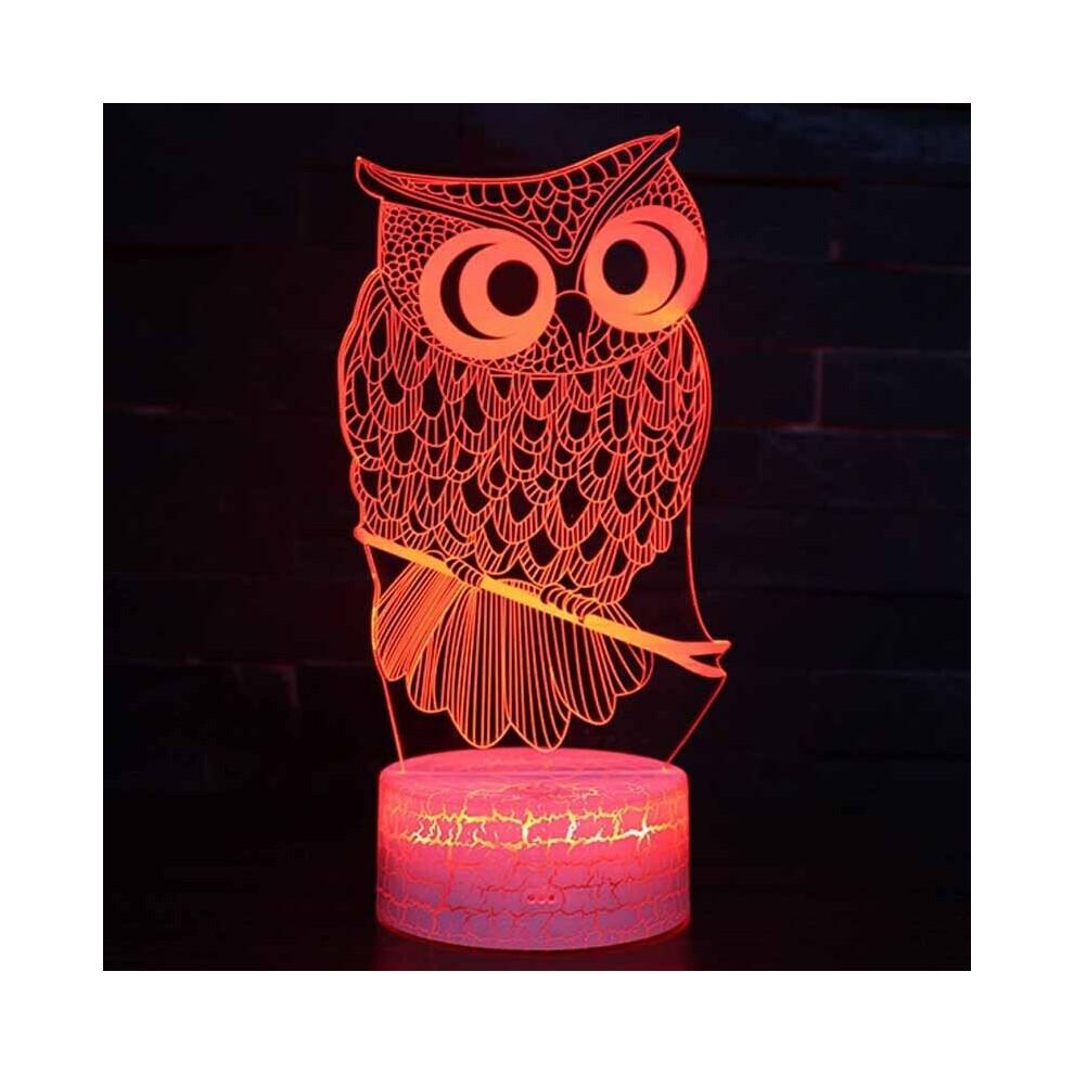 Touch Switch Table Desk Lamp Kid Fashion 3D Owl LED Night Light Bedroom Decor Xmas Gifts