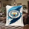 Manchester City Print Flannel Blanket Soft Warm Sofa Bed Throw Blanket For Home Office Bedroom