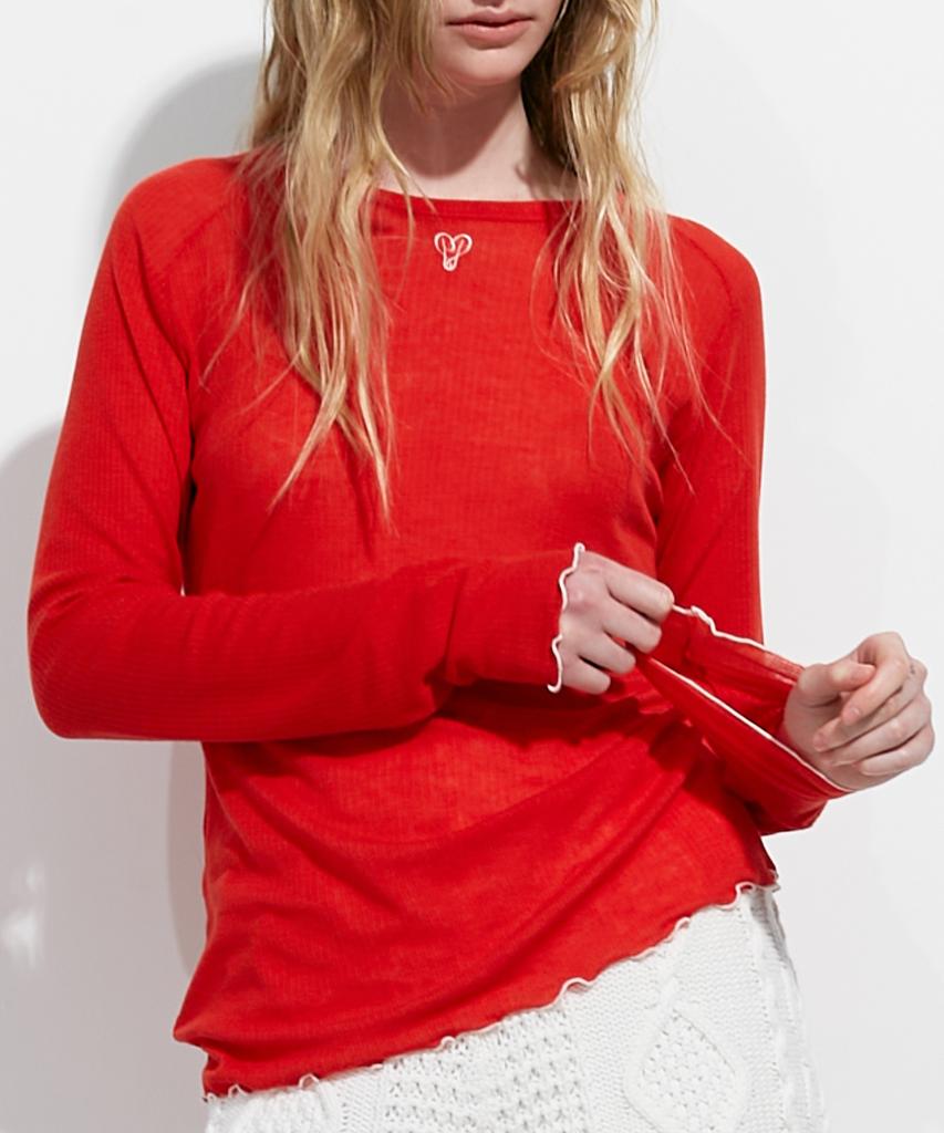 MAGGIE Ribbed T-Shirt (Red)