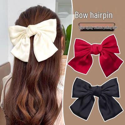 Large Red Bow Hair Clip Headwear for Women - 2025 Edition: Stylish Hair Accessory for Back of Head