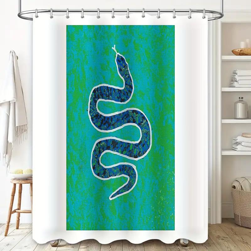 Ocean Waves Shower Curtain Blue Sea Beach Nautical Bathroom Decor Waterproof Fabric Liner Set