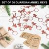 30 Set Keychains Collection with Thank You Cards and Bag Wedding and Birthdays Party Souvenir Keyring for Gifting