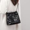 Womens Genuine Leather Bucket Bag Crossbody Shoulder Large Capacity Chain Strap Daily Commute Purse
