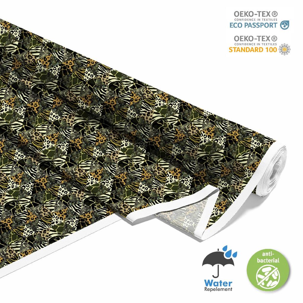Outdoor Dekostoffe Oxford - Motiv Dreiecke - Tierdruck I Dx318