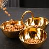 3-Compartment Stainless Steel Snack Plate Round Sauce Dish with Compartments Restaurant Serving Tray Home Decor